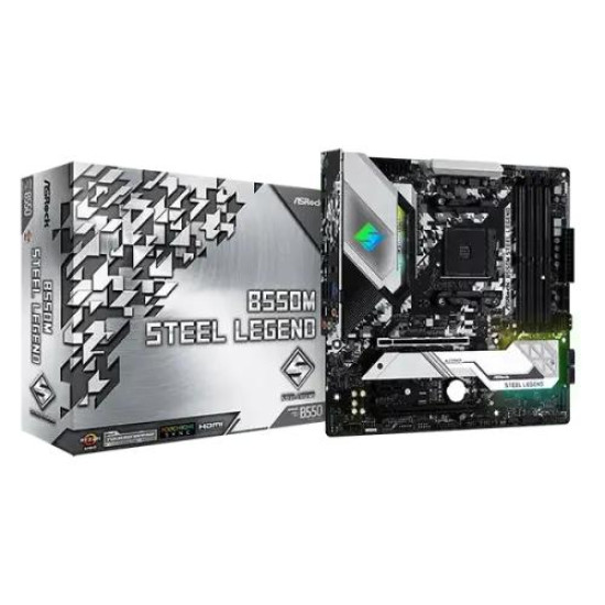 ASRock B550M Steel Legend AMD AM4 Micro-ATX Motherboard ASRock B550M Steel Legend AMD AM4 Micro-ATX Motherboard
