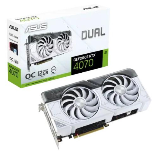 ASUS Dual GeForce RTX 4070 White OC Edition 12GB GDDR6X Graphics Card ASUS Dual GeForce RTX 4070 White OC Edition 12GB GDDR6X Graphics Card