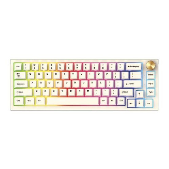 Fantech MAXFIT67 MK858 Space Edition RGB Pre-Lubed Gateron Milky Yellow Switch Mechanical Hotswap Keyboard
