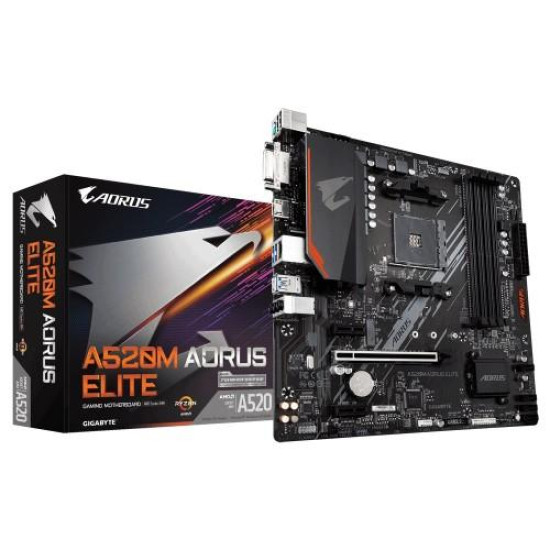 Gigabyte A520M Aorus Elite AMD AM4 ATX Gaming Motherboard Gigabyte A520M Aorus Elite AMD AM4 ATX Gaming Motherboard