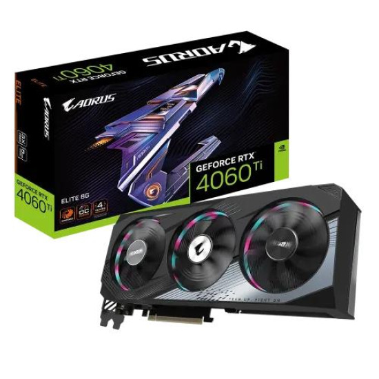 GIGABYTE AORUS GeForce RTX 4060 Ti ELITE 8G GDDR6 Graphics Card GIGABYTE AORUS GeForce RTX 4060 Ti ELITE 8G GDDR6 Graphics Card