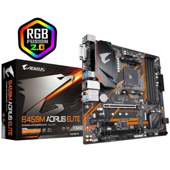 Gigabyte B450M AORUS Elite AMD Gaming Motherboard Gigabyte B450M AORUS Elite AMD Gaming Motherboard
