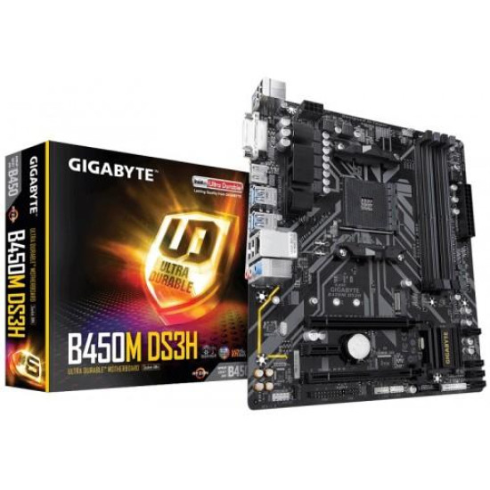 Gigabyte B450M DS3H AM4 AMD Micro ATX Motherboard Gigabyte B450M DS3H AM4 AMD Micro ATX Motherboard