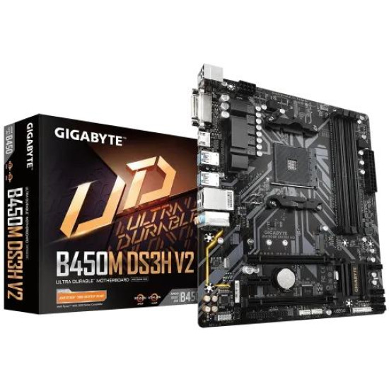 Gigabyte B450M DS3H V2 AMD AM4 Micro ATX Motherboard Gigabyte B450M DS3H V2 AMD AM4 Micro ATX Motherboard