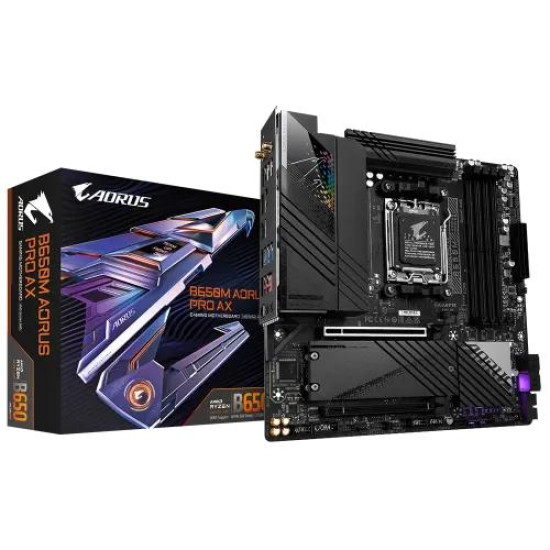 GIGABYTE B650M AORUS PRO AX DDR5 AMD AM5 Micro-ATX Motherboard GIGABYTE B650M AORUS PRO AX DDR5 AMD AM5 Micro-ATX Motherboard