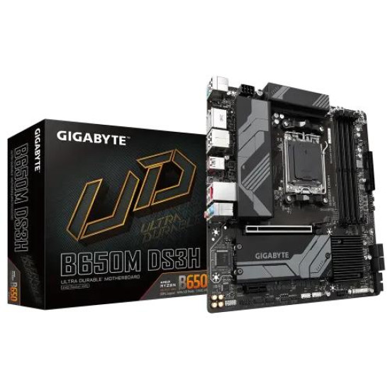 GIGABYTE B650M DS3H DDR5 AMD AM5 Micro-ATX Motherboard GIGABYTE B650M DS3H DDR5 AMD AM5 Micro-ATX Motherboard