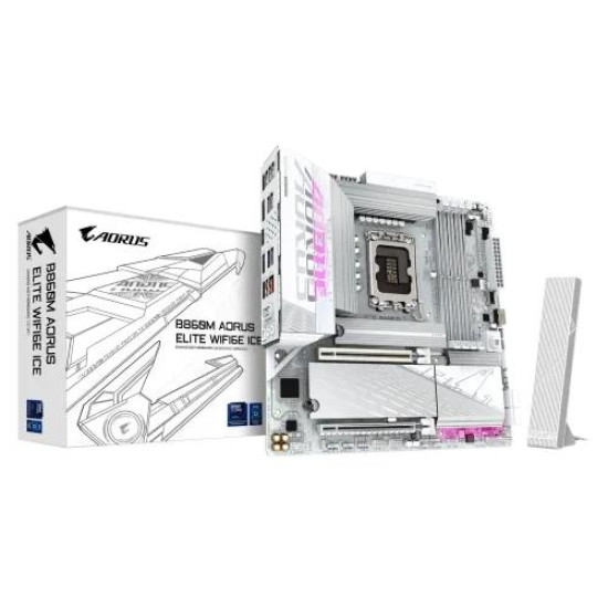GIGABYTE B860M AORUS ELITE WIFI6E ICE LGA1851 Micro ATX Motherboard