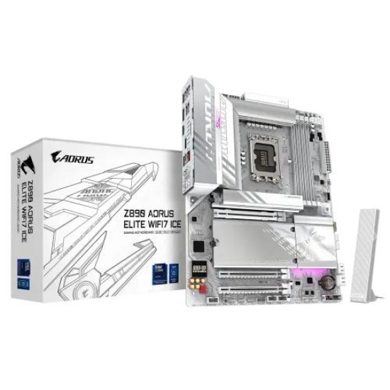 Gigabyte Z890 AORUS ELITE WIFI7 ICE LGA 1851 ATX Motherboard Gigabyte Z890 AORUS ELITE WIFI7 ICE LGA 1851 ATX Motherboard