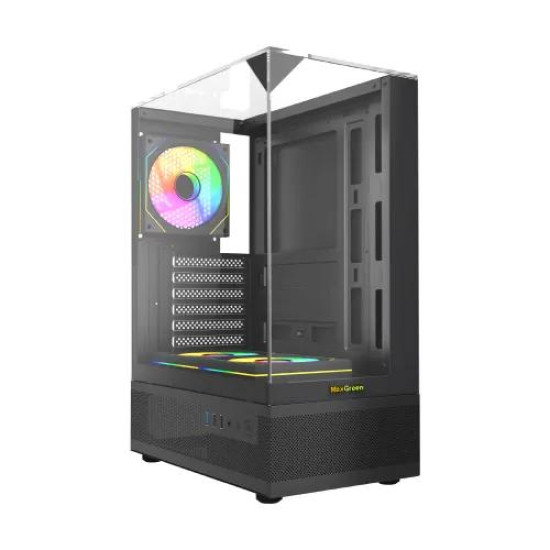 MaxGreen 190-1 Mid-Tower ATX Casing With 3x MaxGreen M57 ARGB Fan MaxGreen 190-1 Mid-Tower ATX Casing With 3x MaxGreen M57 ARGB Fan