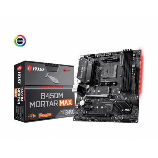 MSI B450M MORTAR MAX Military Style AMD M-ATX Gaming Motherboard (Global) MSI B450M MORTAR MAX Military Style AMD M-ATX Gaming Motherboard (Global)