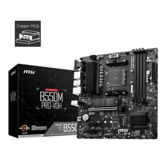 MSI B550M Pro-VDH AMD AM4 DDR4 Micro-ATX Motherboard MSI B550M Pro-VDH AMD AM4 DDR4 Micro-ATX Motherboard
