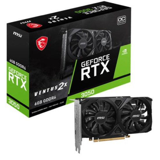 MSI GeForce RTX 3050 VENTUS 2X 6G OC GDDR6 Graphics Card MSI GeForce RTX 3050 VENTUS 2X 6G OC GDDR6 Graphics Card