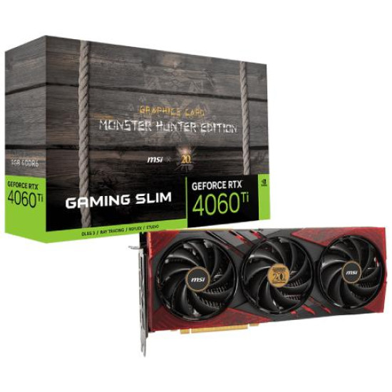 MSI GeForce RTX 4060 Ti 8G GAMING SLIM MONSTER HUNTER EDITION GDDR6 Graphics Card MSI GeForce RTX 4060 Ti 8G GAMING SLIM MONSTER HUNTER EDITION GDDR6 Graphics Card