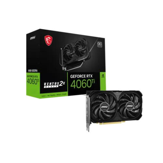 MSI GeForce RTX 4060 Ti 8G VENTUS 2X BLACK E1 OC 8GB GDDR6 Graphics Card MSI GeForce RTX 4060 Ti 8G VENTUS 2X BLACK E1 OC 8GB GDDR6 Graphics Card