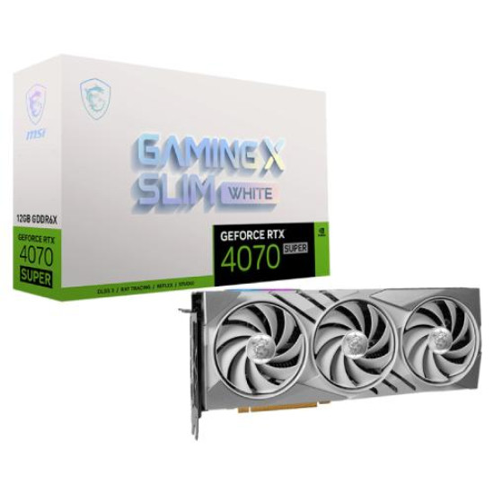 MSI GeForce RTX 4070 SUPER 12G GAMING X SLIM WHITE GDDR6X Graphics Card
