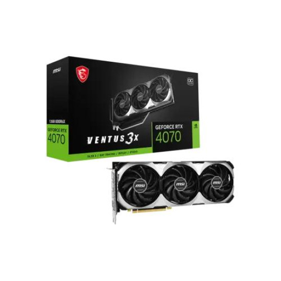 MSI GeForce RTX 4070 VENTUS 3X 12GB OC GDDR6X Graphics Card MSI GeForce RTX 4070 VENTUS 3X 12GB OC GDDR6X Graphics Card