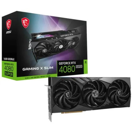 MSI GeForce RTX 4080 SUPER 16GB GAMING X SLIM GDDR6X Graphics Card MSI GeForce RTX 4080 SUPER 16GB GAMING X SLIM GDDR6X Graphics Card