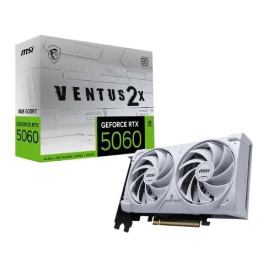 MSI GeForce RTX 5060 8G VENTUS 2X OC WHITE 8GB GDDR7 Graphics Card