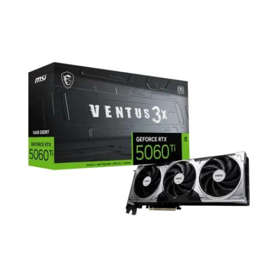 MSI GeForce RTX 5060 Ti 16G VENTUS 3X OC 16GB GDDR7 Graphics Card MSI GeForce RTX 5060 Ti 16G VENTUS 3X OC 16GB GDDR7 Graphics Card