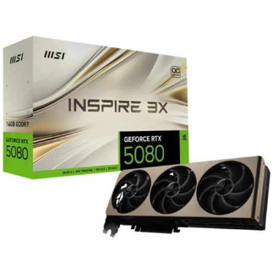 MSI GeForce RTX 5080 16G INSPIRE 3X OC 16GB GDDR7 Graphics Card MSI GeForce RTX 5080 16G INSPIRE 3X OC 16GB GDDR7 Graphics Card