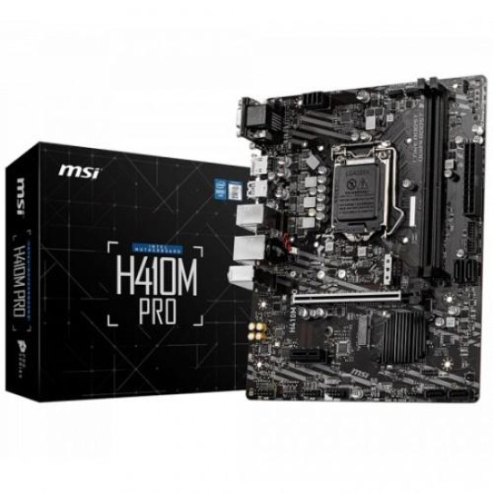 MSI H410M Pro Intel 10th Gen Micro-ATX Motherboard MSI H410M Pro Intel 10th Gen Micro-ATX Motherboard