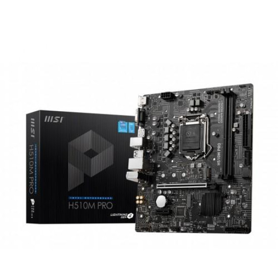 MSI H510M PRO Intel 10th Gen and 11th Gen Micro-ATX Motherboard MSI H510M PRO Intel 10th Gen and 11th Gen Micro-ATX Motherboard