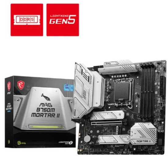 MSI MAG B760M MORTAR II DDR5 mATX Motherboard MSI MAG B760M MORTAR II DDR5 mATX Motherboard