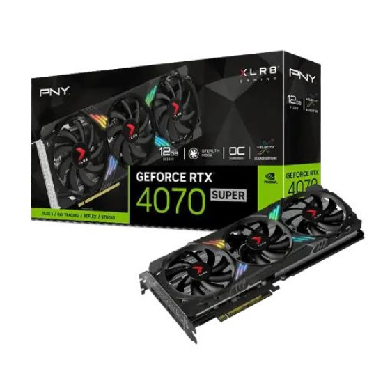 PNY GeForce RTX 4070 SUPER 12GB XLR8 Gaming VERTO EPIC-X RGB Triple Fan GDDR6X Graphics Card