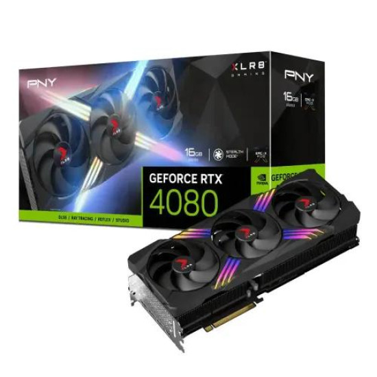 PNY GeForce RTX 4080 16GB XLR8 Gaming Verto EPIC-X RGB Triple Fan GDDR6X Graphics Card PNY GeForce RTX 4080 16GB XLR8 Gaming Verto EPIC-X RGB Triple Fan GDDR6X Graphics Card