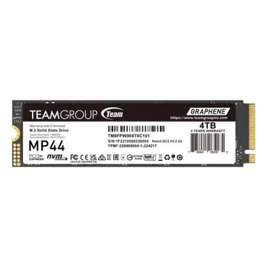 Team MP44 4TB M.2 PCIe Gen4 NVMe SSD Team MP44 4TB M.2 PCIe Gen4 NVMe SSD