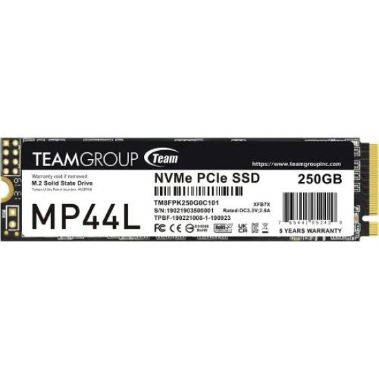 Team MP44L 250GB M.2 PCIe Gen4 NVMe SSD Team MP44L 250GB M.2 PCIe Gen4 NVMe SSD