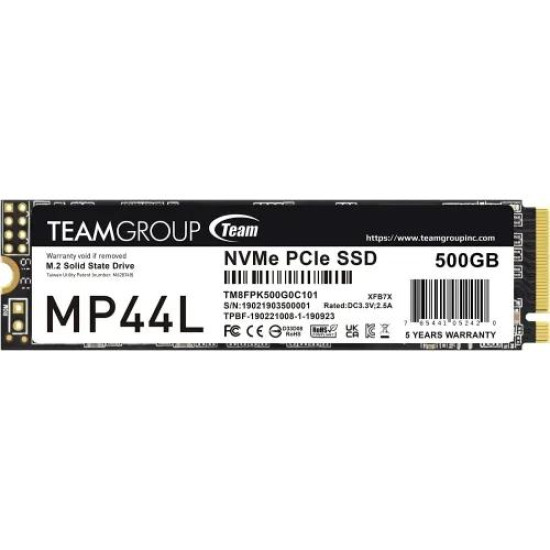 Team MP44L 500GB M.2 PCIe Gen4 NVMe SSD Team MP44L 500GB M.2 PCIe Gen4 NVMe SSD