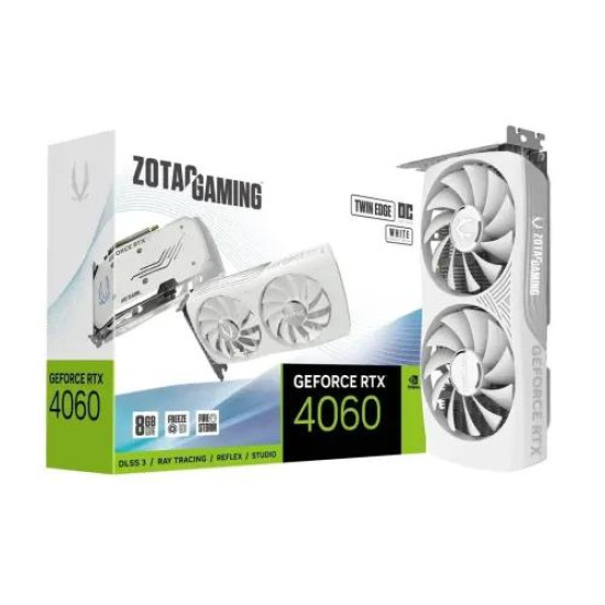 ZOTAC GAMING GeForce RTX 4060 8GB Twin Edge OC White Edition GDDR6 Graphics Card ZOTAC GAMING GeForce RTX 4060 8GB Twin Edge OC White Edition GDDR6 Graphics Card
