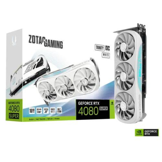 ZOTAC GAMING GeForce RTX 4080 SUPER Trinity OC White Edition 16GB GDDR6X Graphics Card ZOTAC GAMING GeForce RTX 4080 SUPER Trinity OC White Edition 16GB GDDR6X Graphics Card
