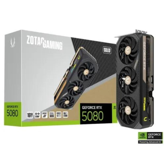 ZOTAC GAMING GeForce RTX 5080 SOLID 16GB GDDR7 Graphics Card ZOTAC GAMING GeForce RTX 5080 SOLID 16GB GDDR7 Graphics Card