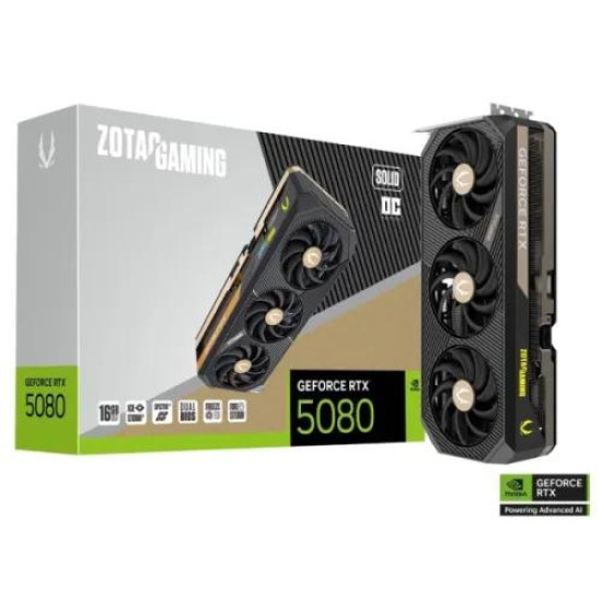 ZOTAC GAMING GeForce RTX 5080 SOLID OC 16GB GDDR7 Graphics Card ZOTAC GAMING GeForce RTX 5080 SOLID OC 16GB GDDR7 Graphics Card