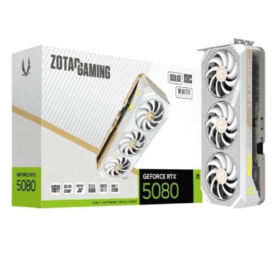 ZOTAC GAMING GeForce RTX 5080 SOLID OC White Edition 16GB GDDR7 Graphics Card ZOTAC GAMING GeForce RTX 5080 SOLID OC White Edition 16GB GDDR7 Graphics Card